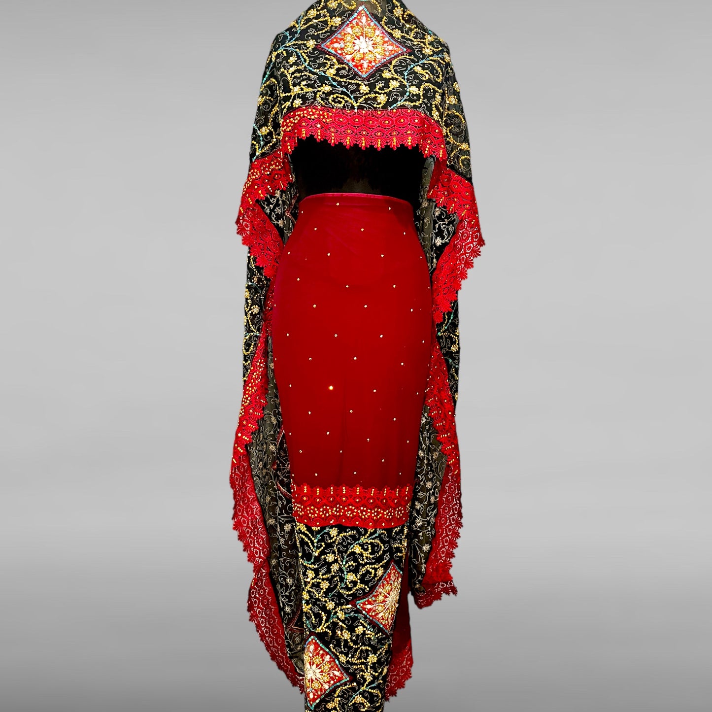 Salma Toub Black & Maroon