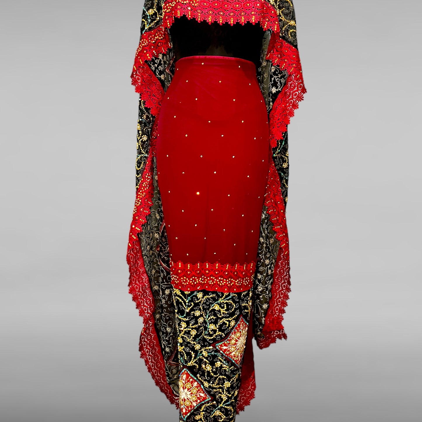 Salma Toub Black & Maroon