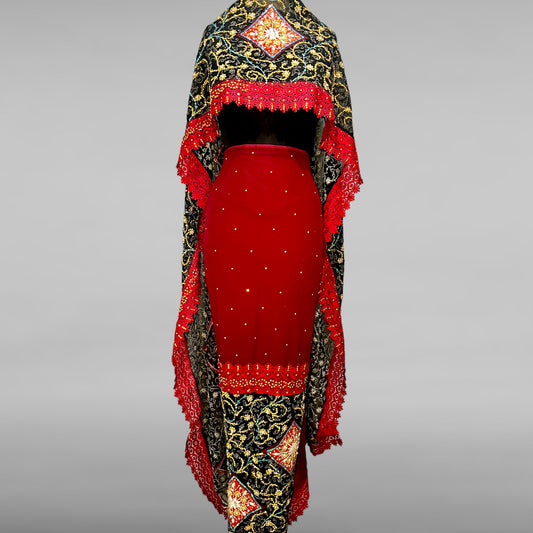 Salma Toub Black & Maroon
