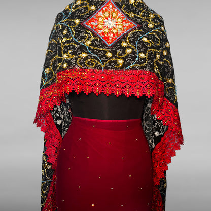 Salma Toub Black & Maroon